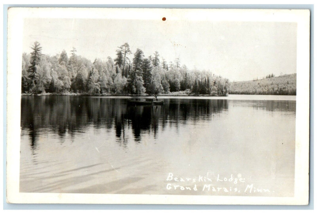 1951 View Of Bearskin Lodge Grand Marais Minnesota MN RPPC Photo Posted Postcard