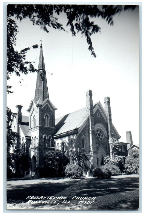 c1905 Presbyterian Church Rushville Illinois IL RPPC Photo Antique Postcard