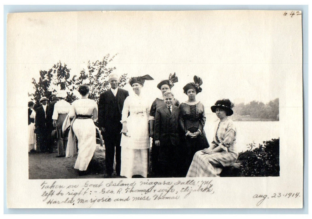 1914 Taken on Goat Island Niagara Falls New York NY Unposted Antique Photo