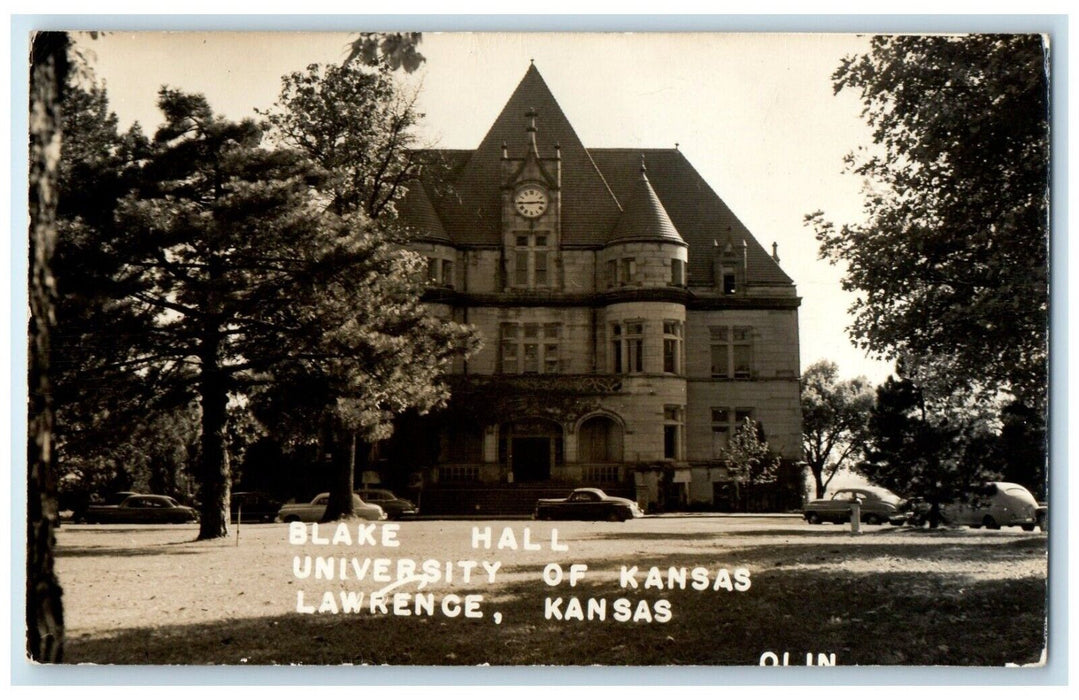 c1940's Blake Hall University Of Kansas Lawrence Kansas KS RPPC Photo Postcard