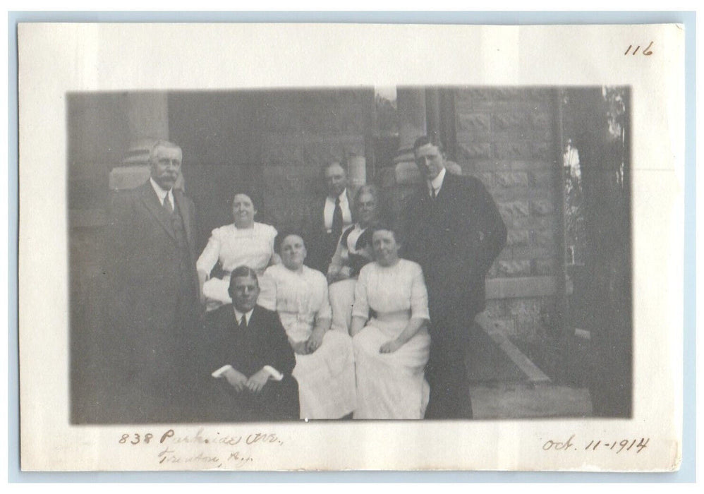 1914 Friends Wearing Coats and Dress Parkside Avenue Trenton New Jersey NJ Photo