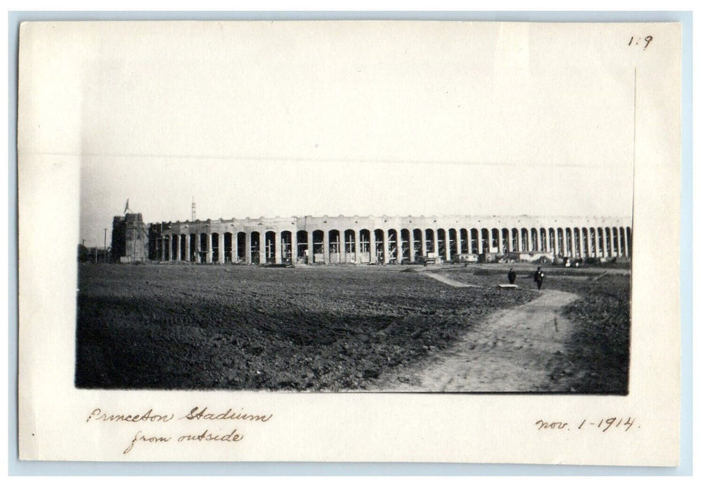 1914 Princeton Stadium from Outside Princeton New Jersey NJ Antique Photo