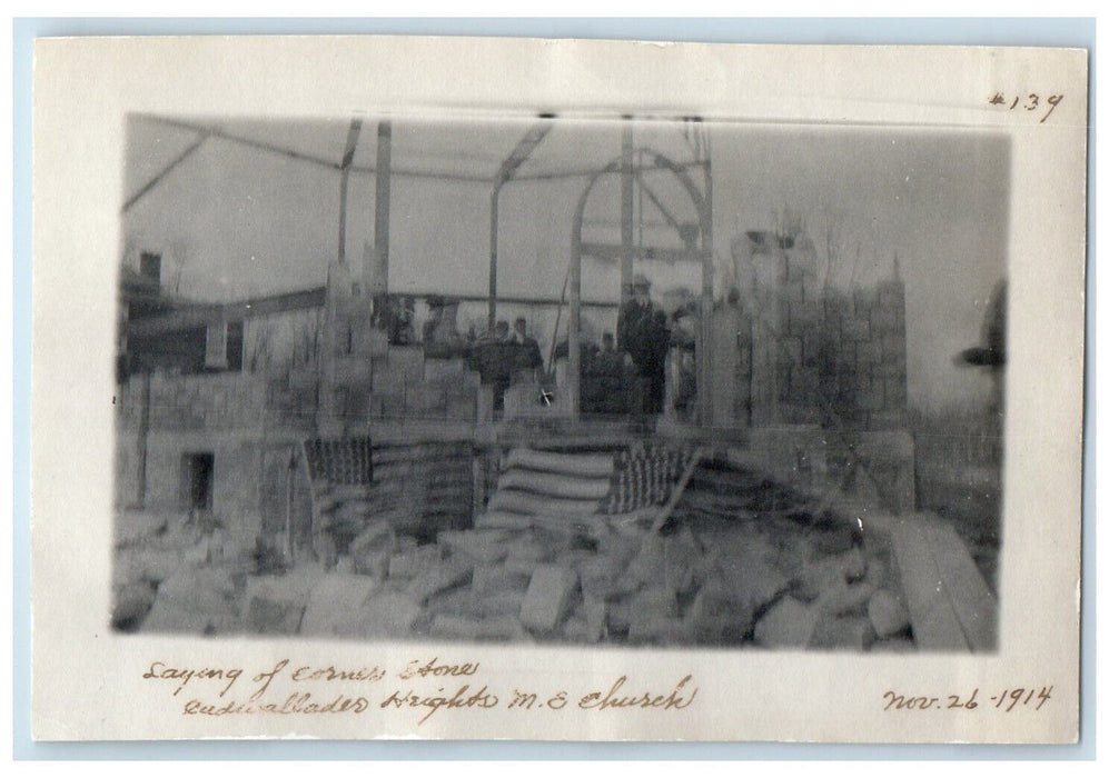 1914 Laying of Corner Stone Cadwalader Heights ME Church Trenton NJ Photo