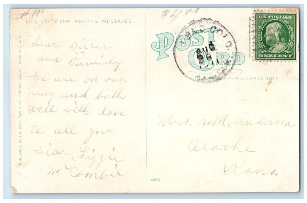 1911 View Of Mineral Palace Park Pueblo Colorado CO Posted Antique Postcard