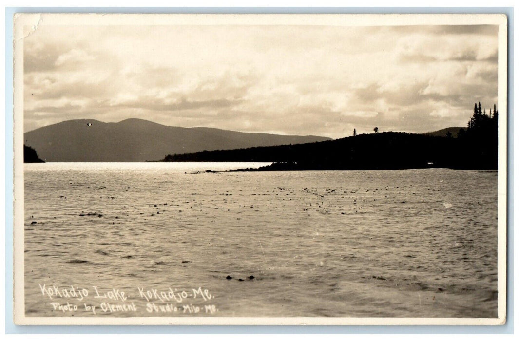 View Of Kokadjo Lake Kokadjo Maine ME RPPC Photo Unposted Vintage Postcard