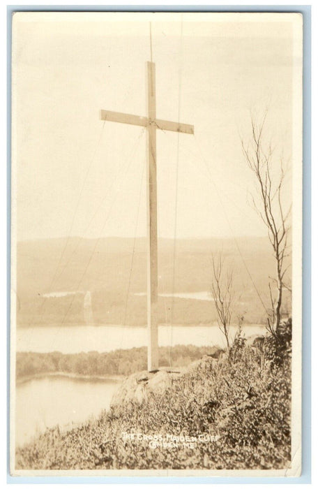 c1930's The Cross Maiden Cliff Camden Maine ME RPPC Photo Vintage Postcard