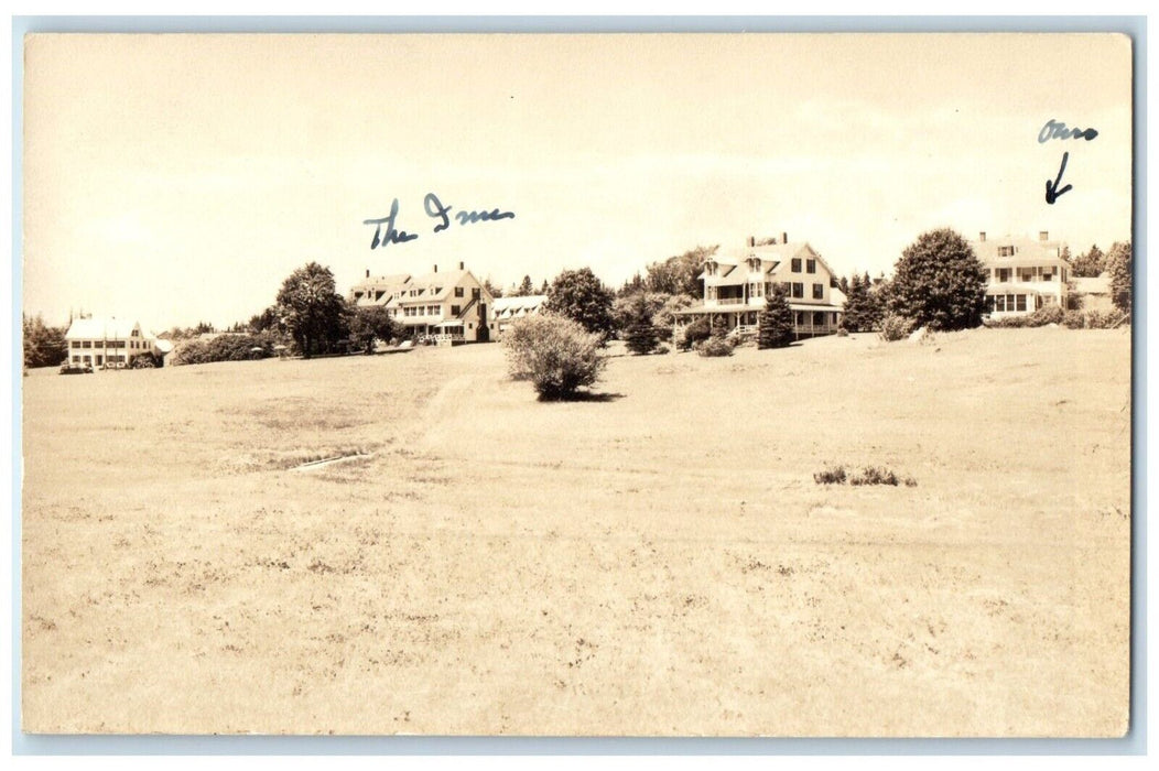 View Of Houses And Cottages Somesville Maine ME RPPC Photo Antique Postcard