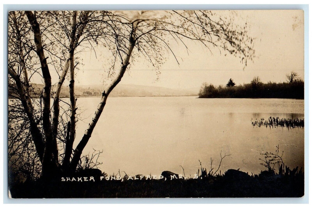 1930 View Of Shaker Pond Alfred West Lebanon Maine ME RPPC Photo Posted Postcard