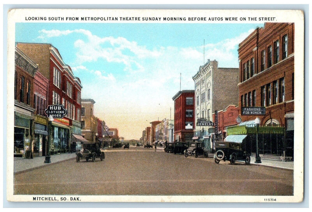 c1920 Looking South Metropolitan Theatre Mitchell South Dakota Vintage Postcard