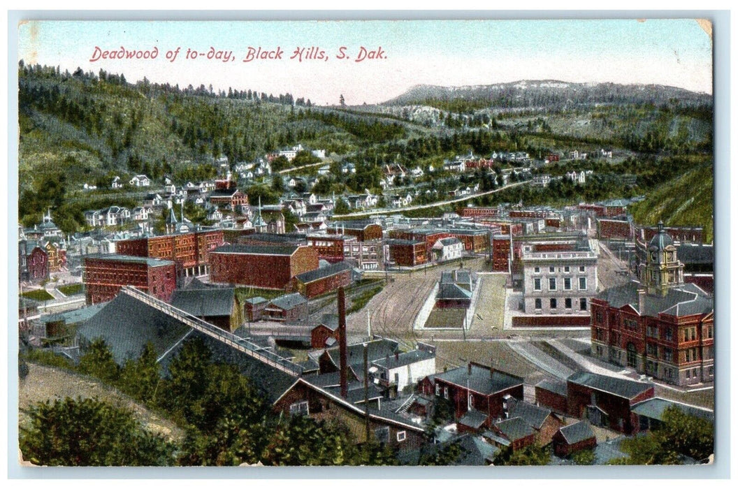 c1910 Deadwood Of To-Day Exterior Building Black Hills South Dakota SD Postcard