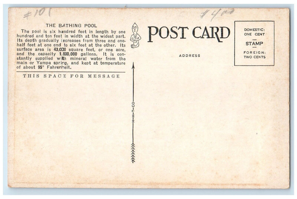 c1920 Pool Bathing Beach Swimming Slide Crowd Glenwood Springs Colorado Postcard