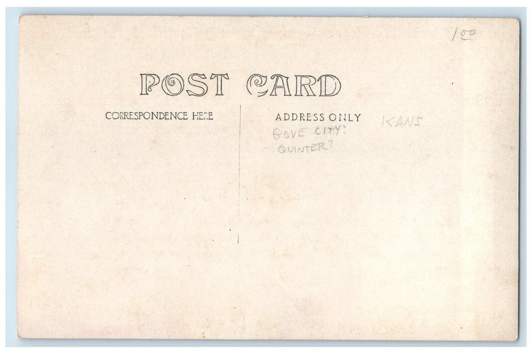 c1910's Childrens Gove City Quinter Kansas KS RPPC Photo Posted Antique Postcard