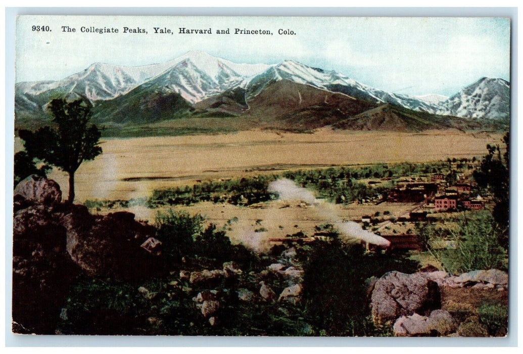 1913 The Collegiate Peaks Yale Harvard And Princeton Colorado CO Posted Postcard