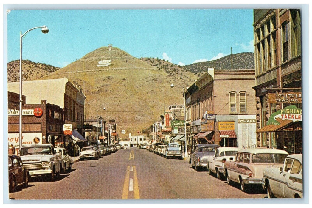 c1950's Downtown Business Section Cars Stores Coca Cola Salida CO Postcard