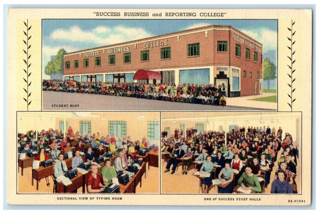 c1930's Success Business And Reporting College Denver CO Multiview Postcard