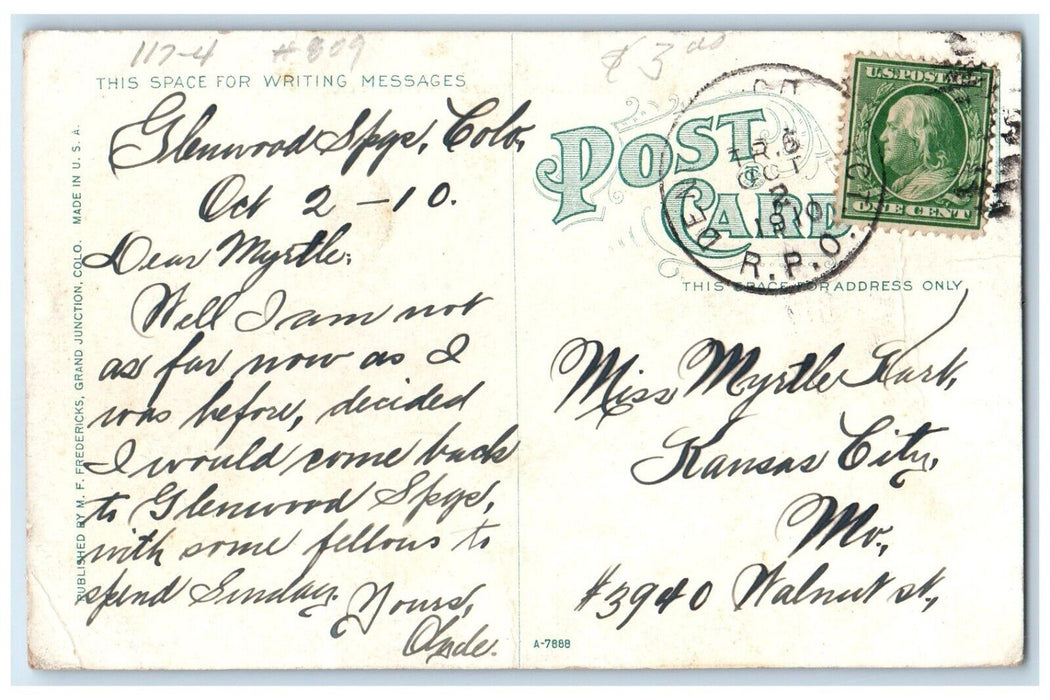 1910 Headgate Dam Gunnison River Redland Canal Grand Junction Colorado Postcard