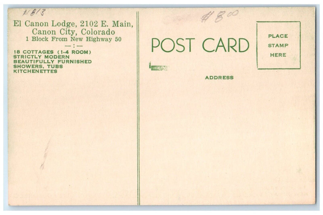 c1910 Exterior View El Canon Lodge Building Canon City Colorado Antique Postcard