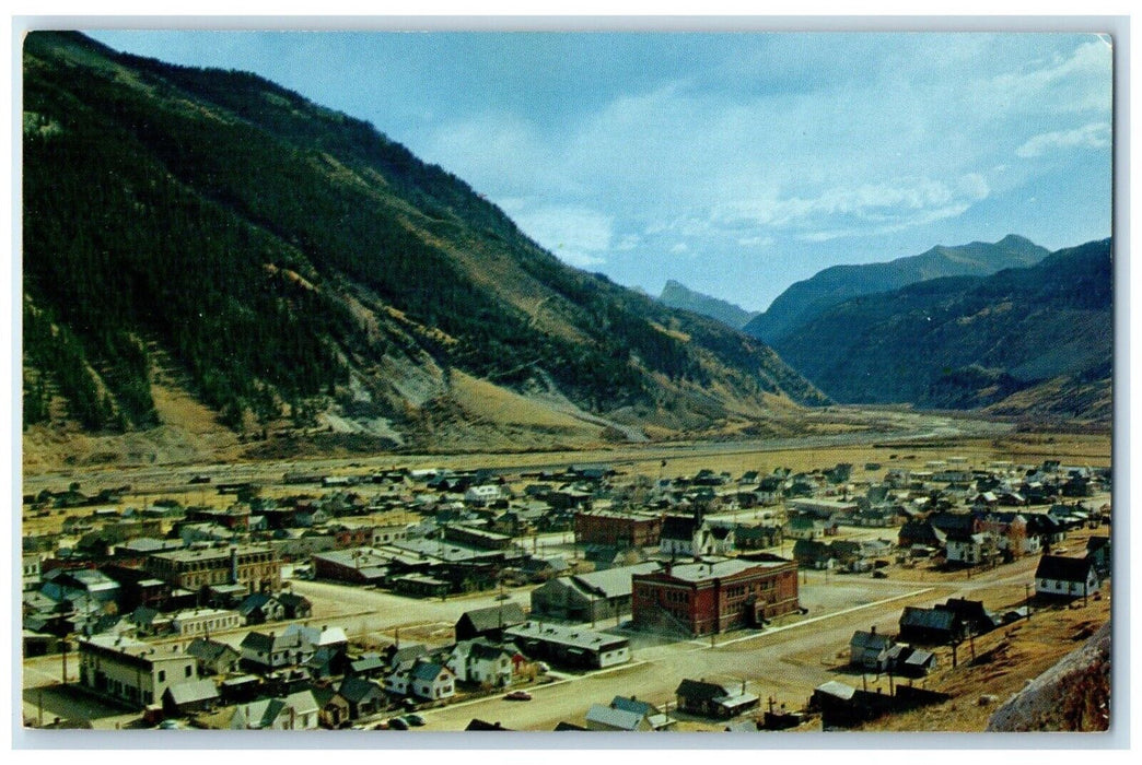 c1960 Birds Eye View Mineral Area Buildings Silverton Colorado Antique Postcard