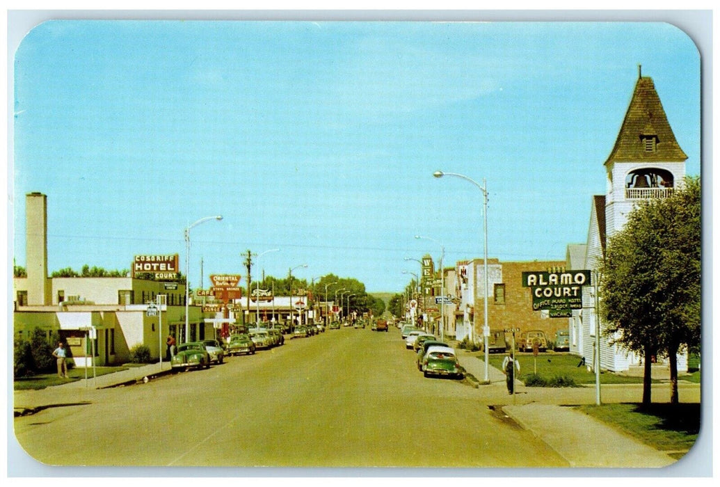 c1960 Main Street Looking West Road Buildings Craig Colorado CO Antique Postcard