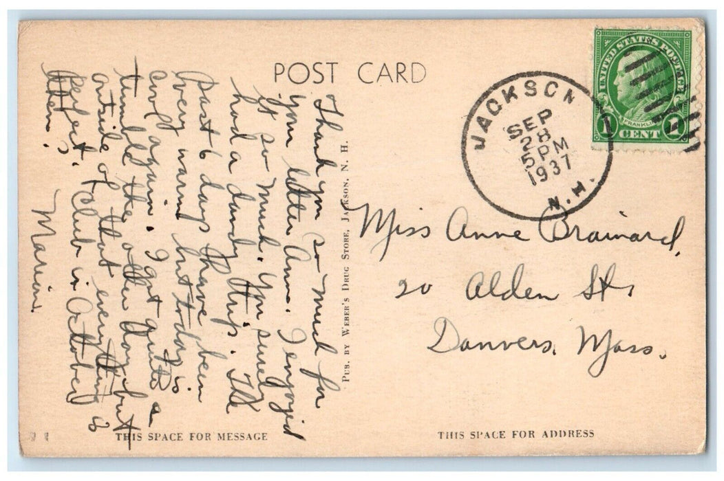 1937 Double Head Mountain White Mountain Forest Jackson New Hampshire Postcard
