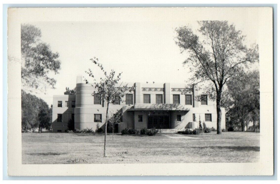 c1950's Art Deco School Building View Altamont Kansas KS RPPC Photo Postcard