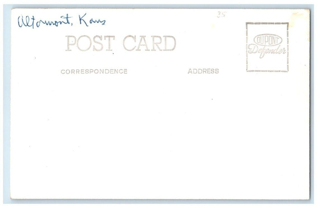 c1950's Art Deco School Building View Altamont Kansas KS RPPC Photo Postcard