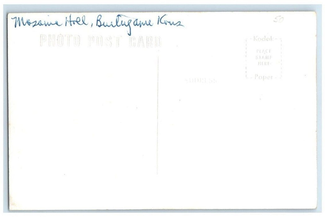 c1950's Masonic Mason Hall View Burlingame Kansas KS RPPC Photo Postcard