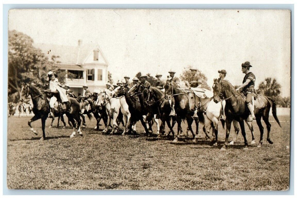 c1910's Theater Costume Horseback Harris Pittston PA RPPC Photo Postcard