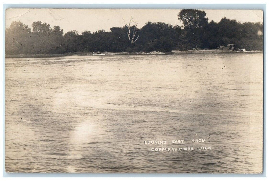 1914 Looking East From Coppera Creek Lock Canton Illinois IL RPPC Photo Postcard