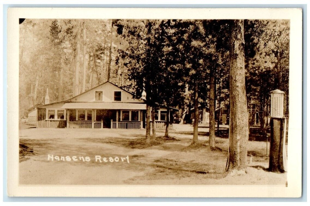 c1920s Hansens Resort Building View Lake Chetek Birchwood WI RPPC Photo Postcard