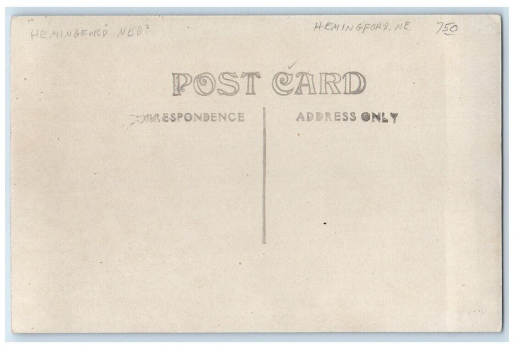 c1910's Main Street Crowd View Hemingford Nebraska NE RPPC Photo Postcard