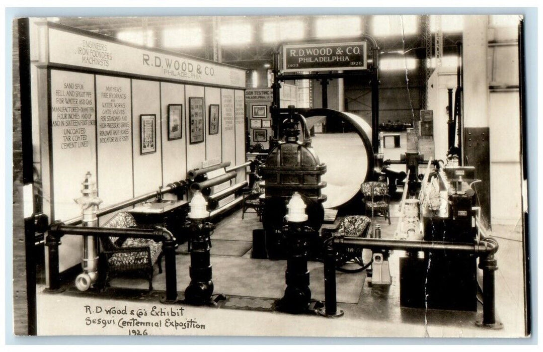 1926 R.D. Wood Exhibit Sesquicentennial Expo Philadelphia PA RPPC Photo Postcard