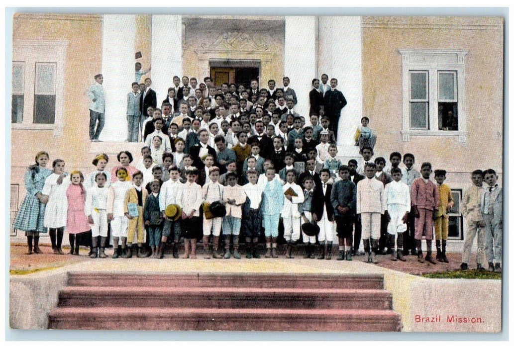 Students In Coilege For Boys Lavras Christian Missionary Brazil Mission Postcard