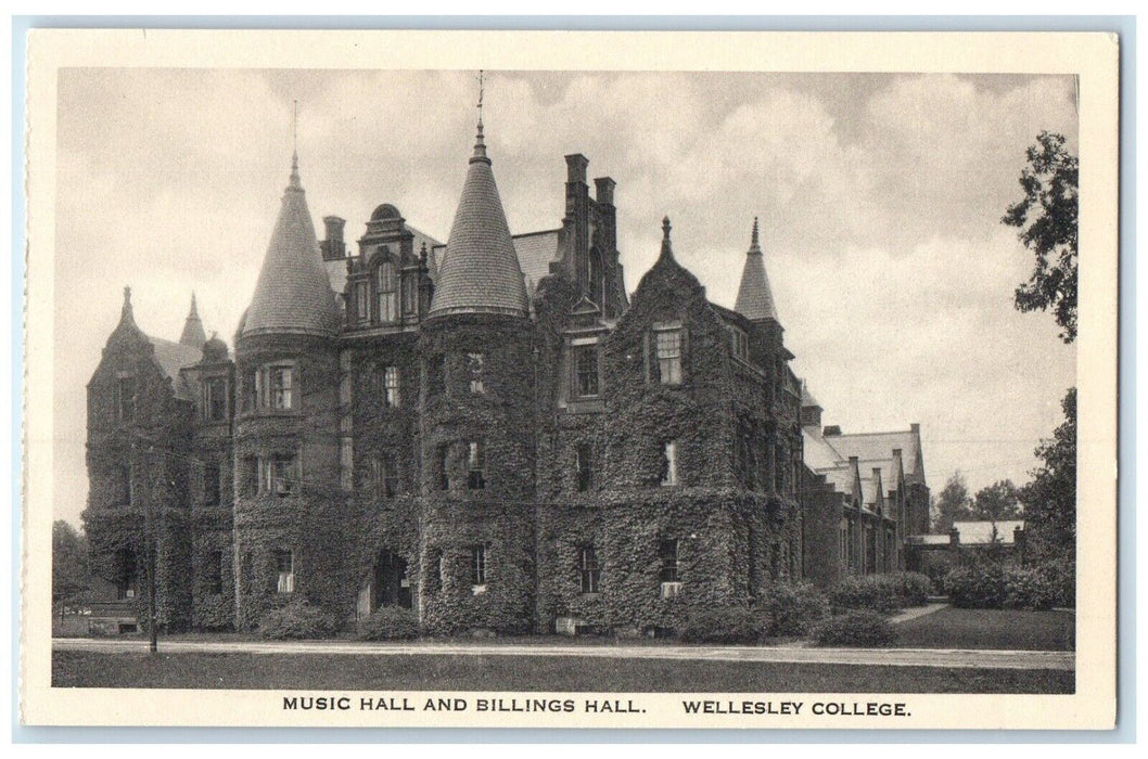 Music Hall And Billings Hall Wellesley College Massachusetts MA Vintage Postcard