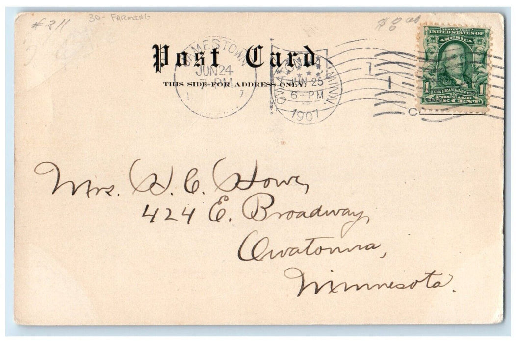 1907 60,000 Bushels Of Whear On The Ground At New Rockford ND Farming Postcard