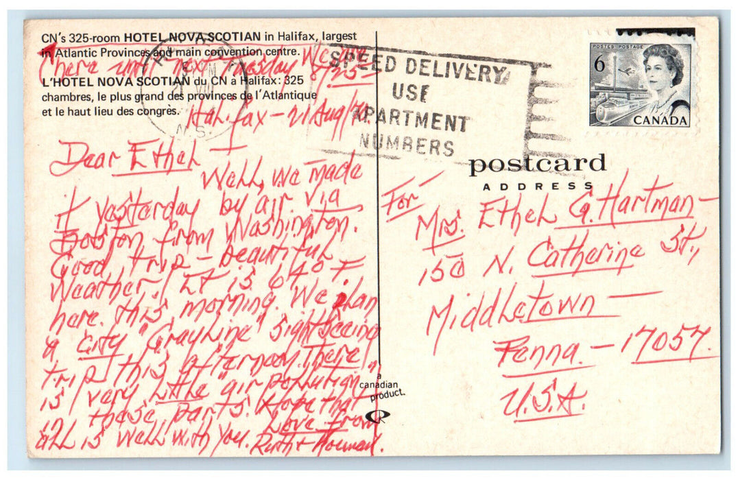 c1950's CN's 325 Room Hotel Nova Scotian Halifax Nova Scotia Canada Postcard