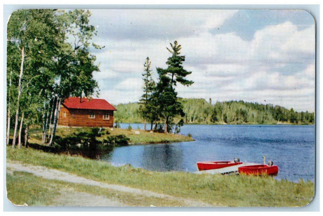 c1950's Sparkling Lakes and Woodland Beauty Callander Ontario Canada Postcard