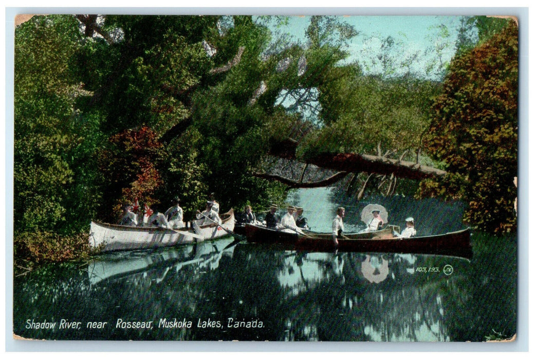 1911 Shadow River Near Rosseau Muskoka Lakes Canada Antique Posted Postcard