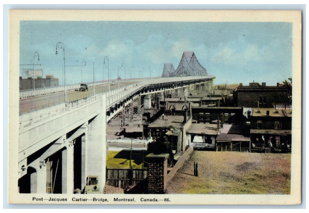 c1950's Pont Jacques Cartier Bridge Montreal Quebec Canada Vintage Postcard