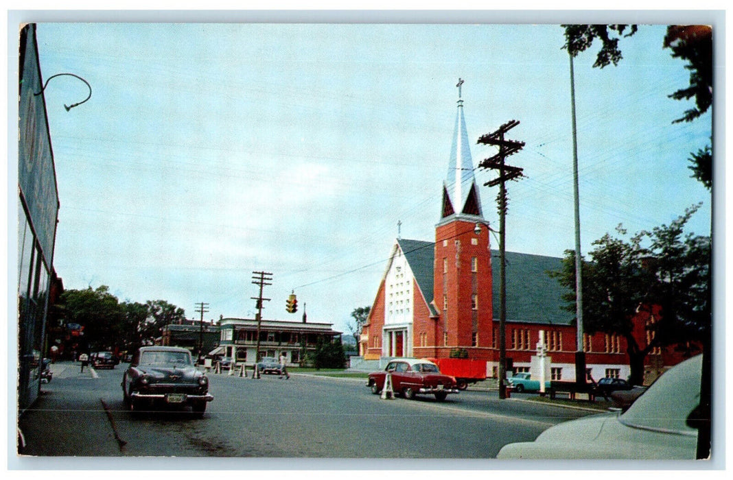 c1950's Queen Street Lennoxville Quebec Canada Vintage Unposted Postcard