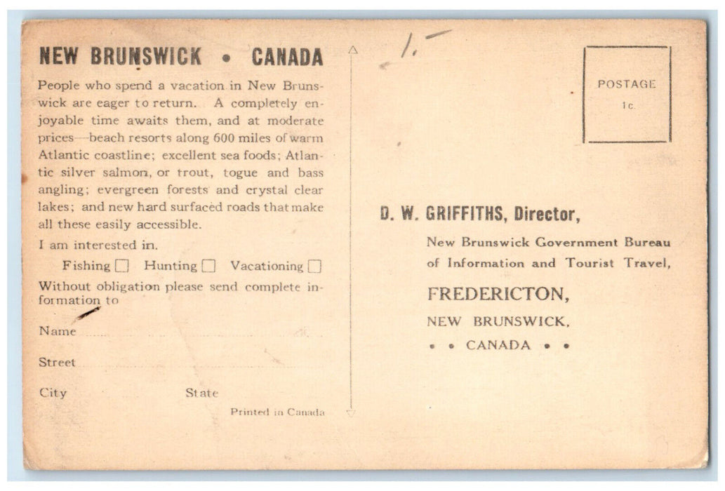 c1950's Historic Landmarks Beautiful New Brunswick Canada Multiview Postcard