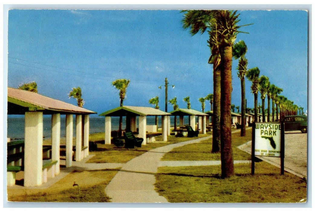 c1960 Wayside Park Pensacola Bay Bridge Exterior Pensacola Florida FL Postcard