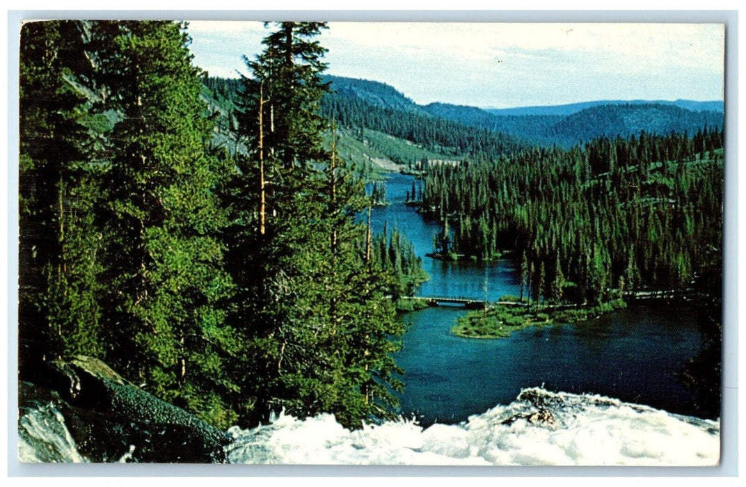 1958 Twin Lakes Camping Fishing Area Mammoth Lake Group California CA Postcard