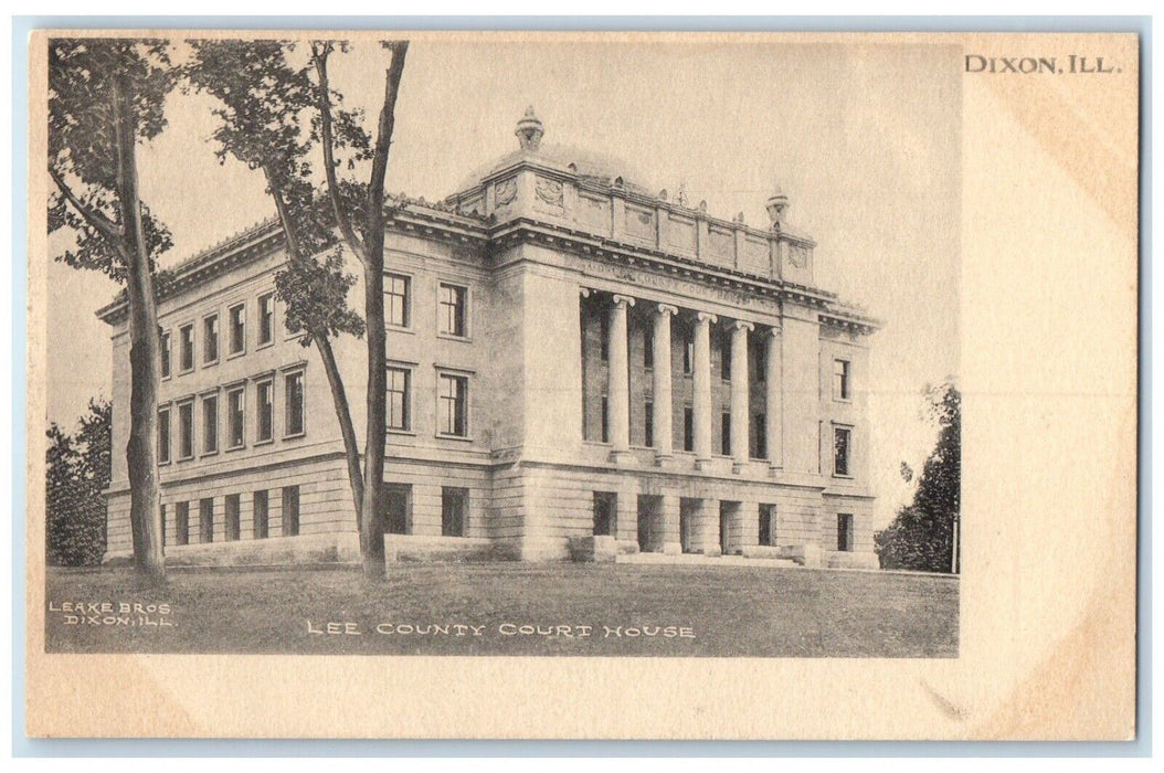 c1905 Exterior View Lee County Court House Dixon Illinois IL Unposted Postcard