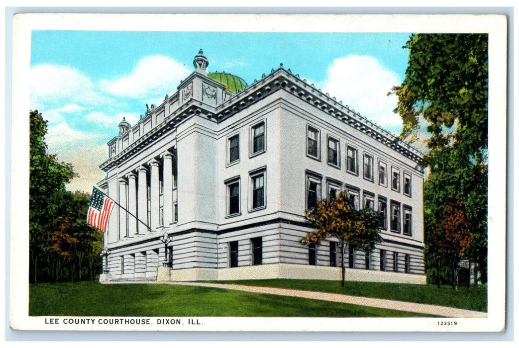 c1920 Exterior View Lee County Courthouse Dixon Illinois IL Unposted Postcard