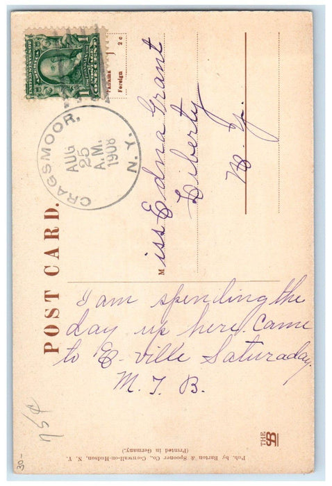 1908 Cragsmoor Inn Hotel Building Cragsmoor New York NY Posted Antique Postcard