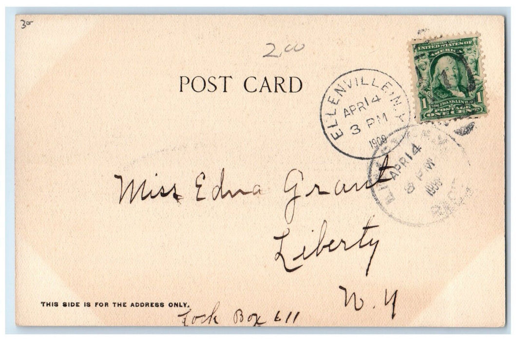 1909 Mt. Mongola House Dirt Road Trees Ellenville New York NY Antique Postcard