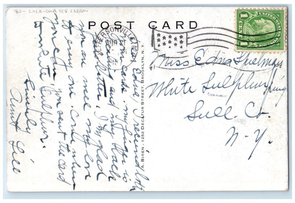 1937 Main Street Coca Cola Ice Cream Store Youngsville New York NY Postcard