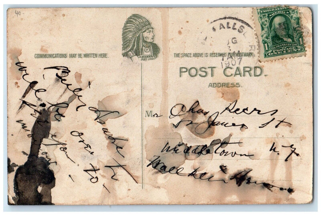 1907 Hotel Ryan MM Ryan Propr. South Fallsburg New York NY Antique Postcard