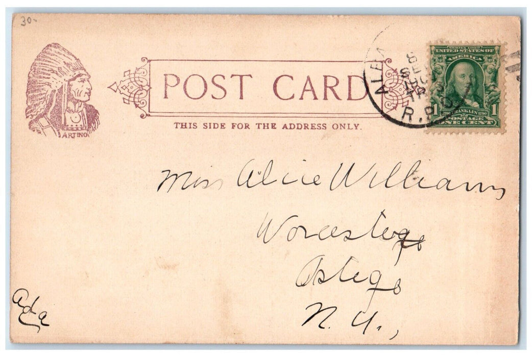 c1905 D And H Depot Train Station Wagon Oneonta New York NY RPO Postcard